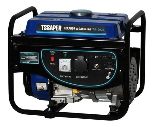 Gerador portátil Tssaper TS1200B 1250W monofásico com tecnologia AVR 110V/220V