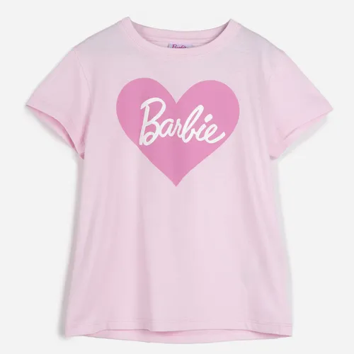Polera Manga Corta Niña Corazon Rosado Barbie