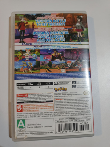 Caja Sola Sin Juego Sin Manual Pokémon Sword Nintendoswitch (Usado)