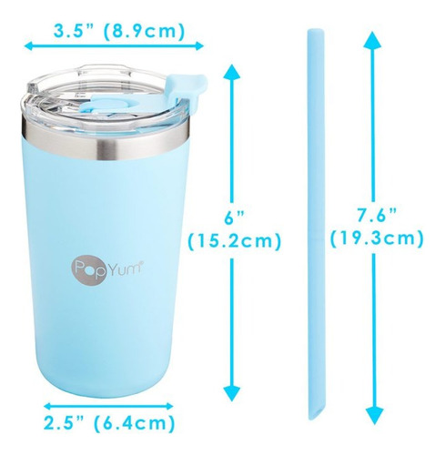 Set 2 Vasos Térmicos Para Niños Popyum 13oz Antiderrame