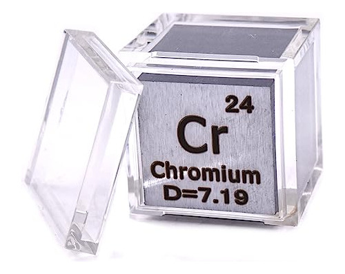 Cubo Acrilico C Elemento Tabla Periodica 25.4mm Cromo