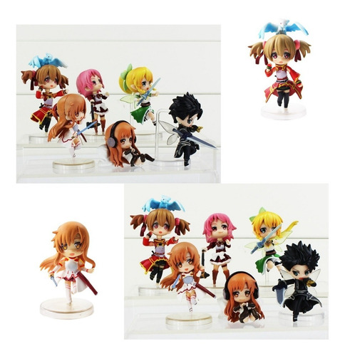 Imagen 3 de 4 de Set 6 Figuras Sword Art Online Sao Hadas Kirito Asuna Leafa