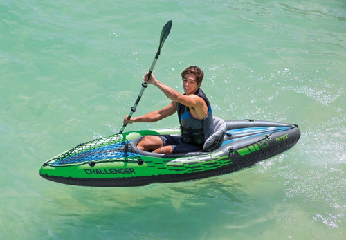 Kayak Inflable Intex Challenger K1 274 X 76 X 38 Cm + Remo
