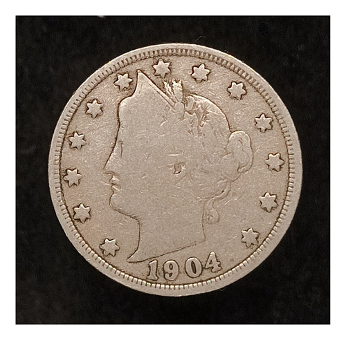 Estados Unidos 5 Cents 1904 Bueno Km 112