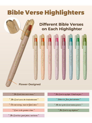 Wj Bible Highlighters Wemate No Bleed Gel, 9 Unidades Em