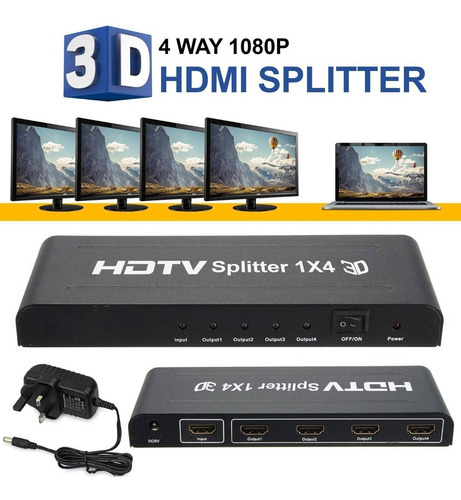 Splitter Ultra 4k,2 K,full Hd 3d 1080 Hdmi Amplificador 8en1