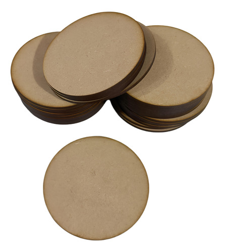 100 Círculos 10 Cm Mdf Trupan Madera Artesanías Posa Vasos
