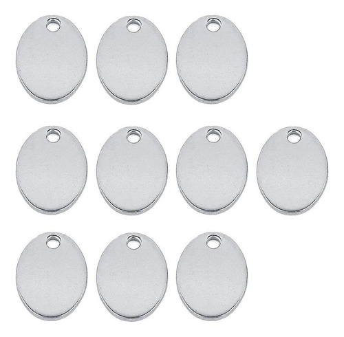 60 Piezas De Material Acero Inoxidable Ovalado Metal