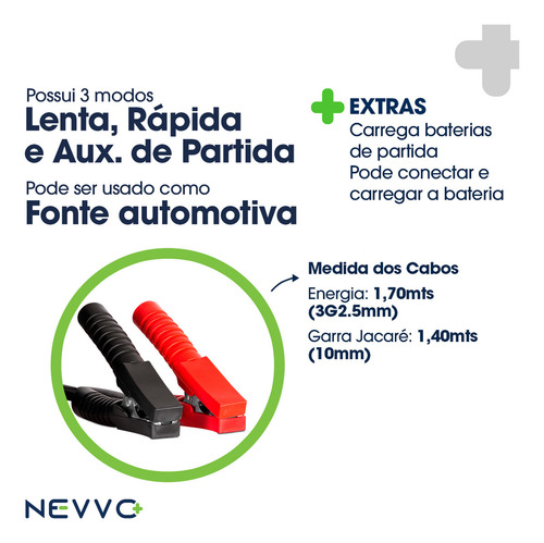 Carregador E Auxiliar De Partida Nevvo Smart300 50amp