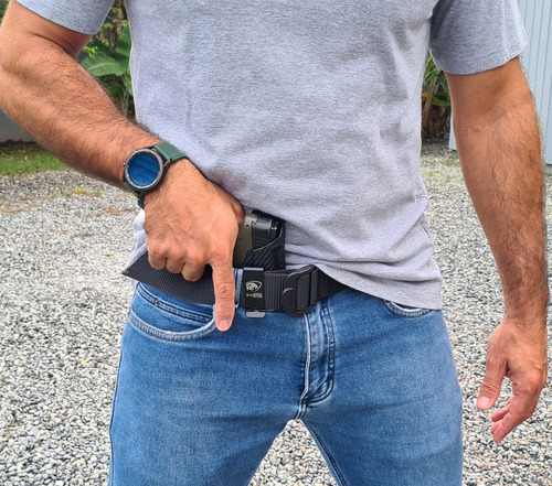 Coldre Sabre Kydex Slim Arex Delta Gen2 Destro Cor Preto Fibra De Carbono