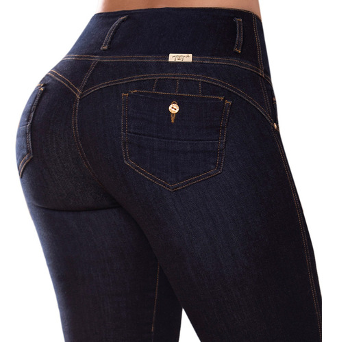 Jeans Clásicos Tomillo En Azul Oscuro: Ajustado Y Chic Mod