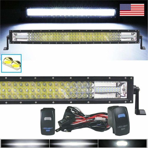 Barra Luz Led Triple Fila Recta Lm Para Todoterreno Canal