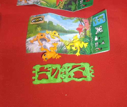 Kinder Sorpresa Natoons Set 3 Figuras Cacatua Rana Raton (Usado)