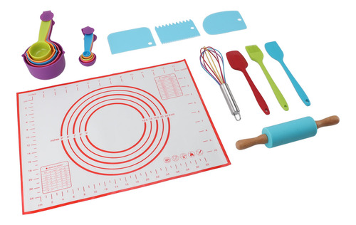 Set De Hornear Para Niños, Silicona Antiadherente, 19 Piezas