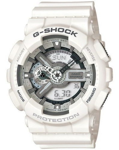 Relógio Casio G-shock Masculino Anadigi Branco Ga-110c-7adr