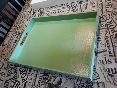 2 Bandejas Desayuno-merienda Fibrofácil Laqueadas - 40x30 Cm (Usado)