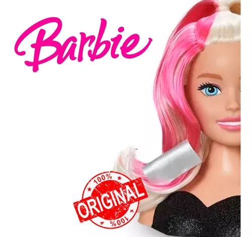 Boneca Barbie Busto Maquiagem Styling Head Faces Acessorios - Rosa