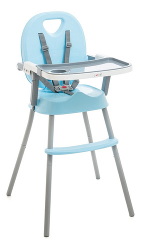 Silla De Comer 3 En 1 Booster Plegable Bebe 660 Love Premium Liso Celeste