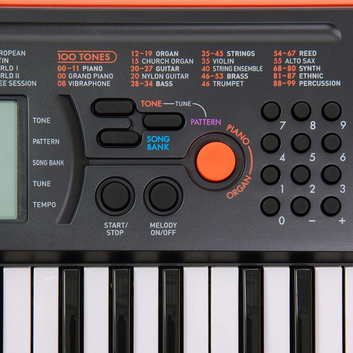 Imagen 6 de 10 de Teclado musical Casio Mini SA-76 44 teclas negro/naranja
