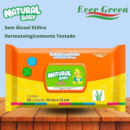 Kit 3 Pacotes Lenço Umedecido Natural Baby Wipes 150 Toalhas