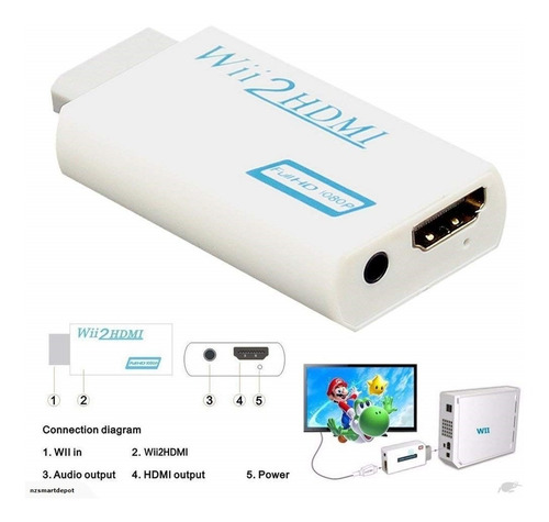 Imagen 2 de 6 de Wii 2 Hdmi Conecta Nintendo Wii Con Hdmi Audio Video Full Hd