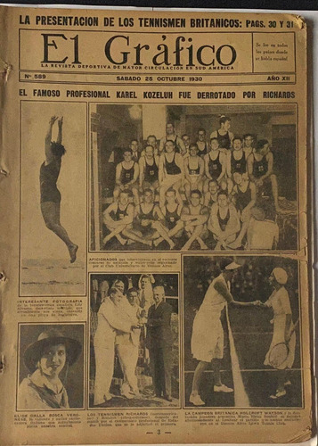 Revista Antigua El Gráfico, Nº 589, Fútbol Oct Sin Tapa 1930