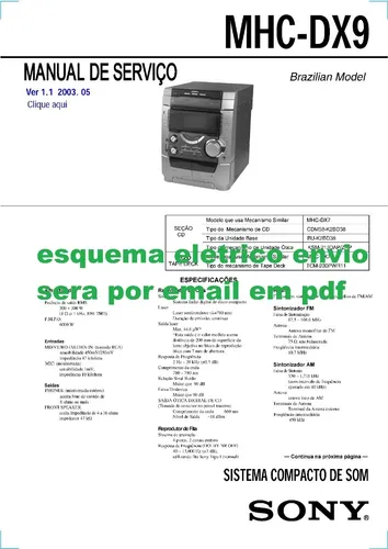 comprar Esquema Sony Mhc Dx9 Mhcdx9    Hcddx9 Email Em Pdf