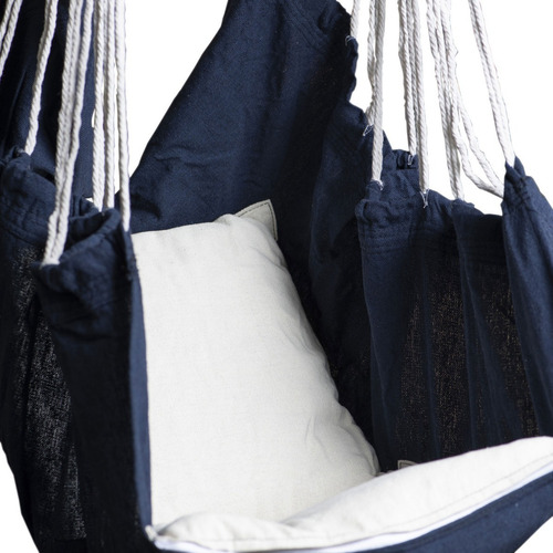 Silla Hamaca Colgante De Columpio Exteriores E Interiores Color Azul Marino