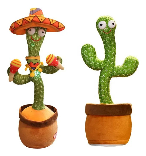 Cactus Bailarín 32 Cm Musica Juguete Interactivo Recargable