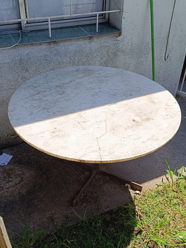 Mesa De Mármol Redonda Con Patas De Hierro 