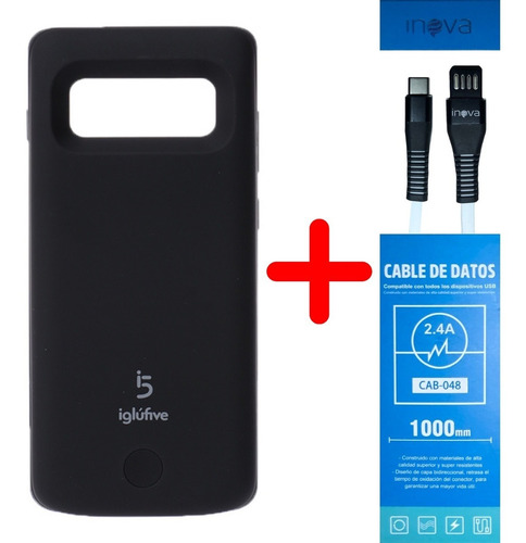 Imagen 1 de 10 de Kit Funda Cargadora Samsung S10 Plus Mas Cable Usb Tipo C