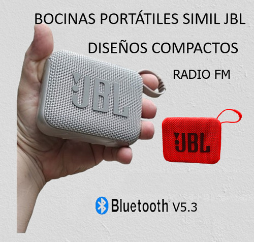 Pack 2 Parlantes Similares Jbl Go4 Pro Bluetooth V5.3 Rojo / Negro / Gris