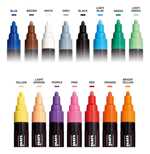 Uni- Paint Marker Pen - Punta Fina - Juego De 15 (pc-3m...