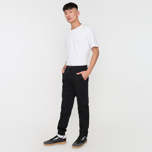 Pantalón Hombre Jogger Twill Negro Corona