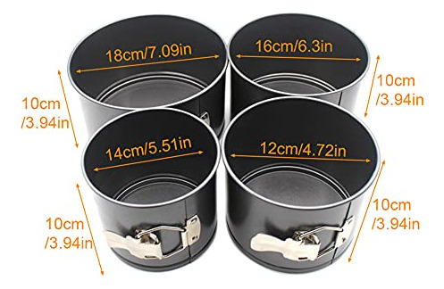 Molde Desmontable De 4 Piezas (4 Pulgadas, 5 Pulgadas, 6 Pul