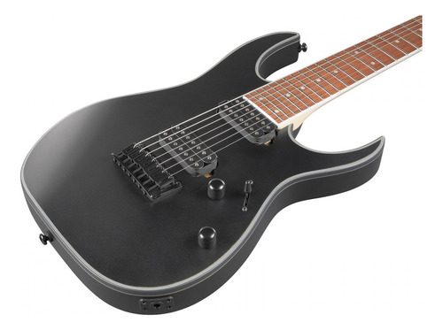 Guitarra Ibanez 7 Cordas Rg7421ex Rg 7421 Ex Bkf Cor Black Flat Material Do Diapasão Jatobá Orientação Da Mão Destro
