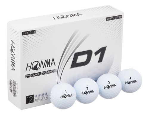 Honma D1 Bola Golf (1 Docena) Color Blanco