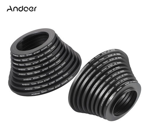 Anillo Adaptador 37-49-52-55-58-62-67-72-77-82mm Kit Andoer