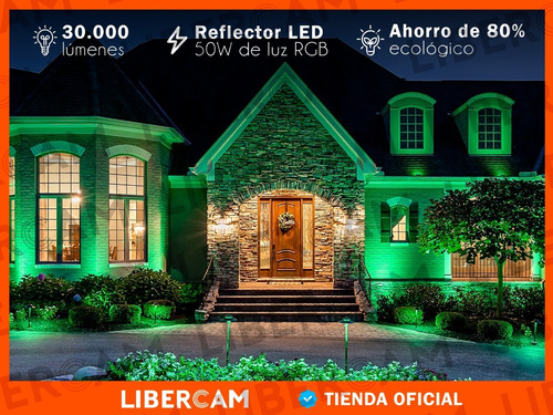 Imagen 7 de 10 de Reflector Led 50w Rgb Exterior Alta Potencia Control Ip66