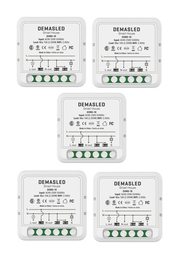 Pack 5 Interruptores Inteligentes Wifi Smart Switch Domótica