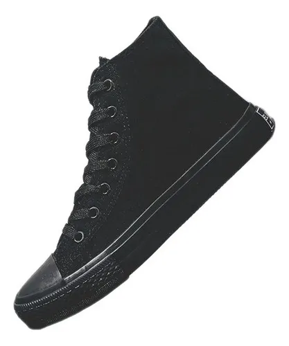 Zapatillas De Lona Con Caña Hombre Color Negro Completo