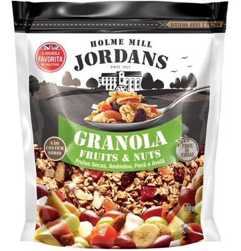 Imagem 1 de 5 de Granola Cereal Jordans Fruits E Nuts Amêndoa Peçã Avelã 400g