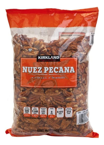 Nueces Naturales Pecanas En Mitades Kirkland Signature 908gr
