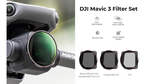 Filtros Drone Dji Mavic 3 / Cine Nd2-32 - Cpl - Black Mist