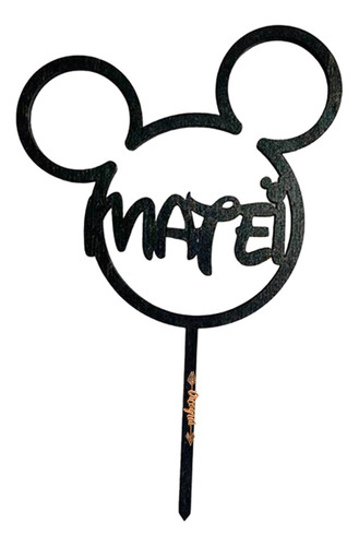 Cake Topper 25cm Nombre Personalizado Mdf3mm 1pza