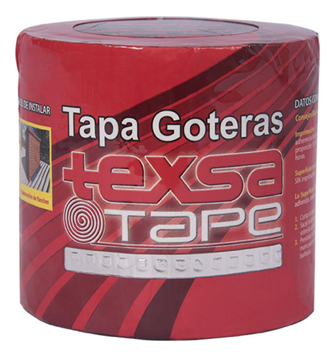 Cinta Asfaltica Tapa Goteras 10 Cm X 5 M Aluminio Texsa Tape