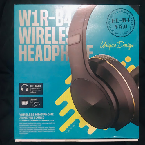 Auriculares Audifonos Alta Bluetooth Wireless V5. El-b1 Nw Color Negro