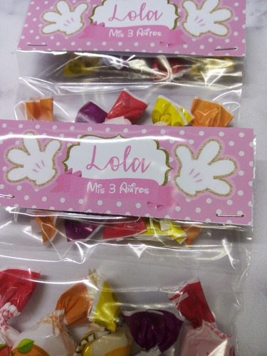 Candy Bar Minnie Rosa Y Dorado Golosinas Para 10 Niños