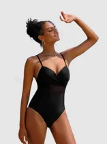 Comprar Mallas Enterizas Modelos Armados Alambre Push-up Transparencia 3