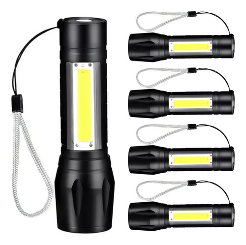 Set 5 Linterna Mini Camping Linterna Recargable Usb Tactica